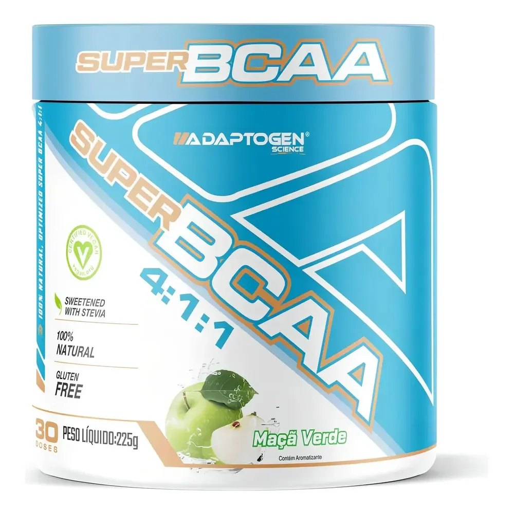 Suplemento Super 4:1:1 Adaptogen Science Pote 225g Sabor Maçã Verde