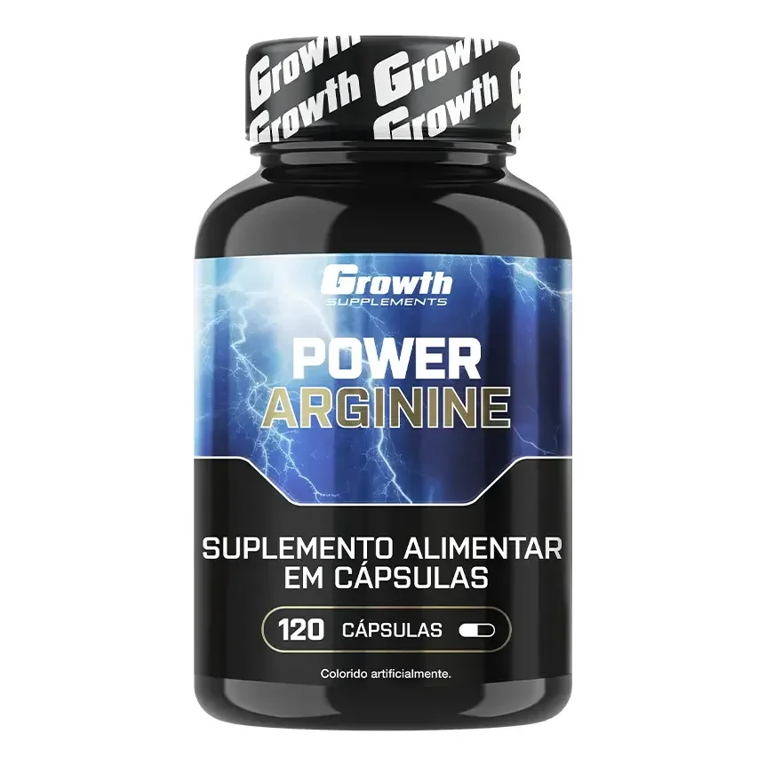 Power Arginine 120 Cáps. (600mg) Growth Supplements Sem Sabor