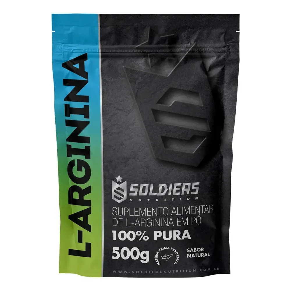 Arginina Em Pó 500g 100% Pura Soldiers Nutrition Performance E Recuperação Muscular Sem Sabor