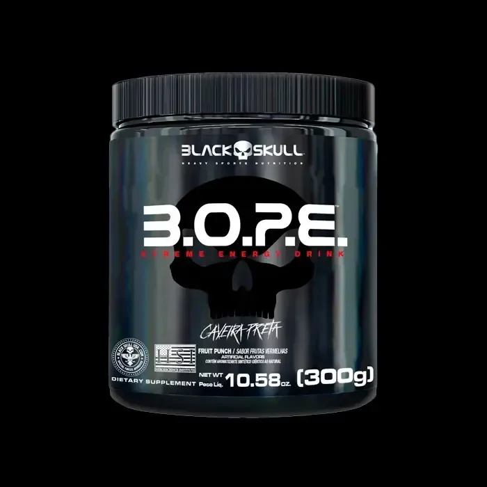 Suplemento Em Pó Bope 300g - Caveira Preta - Black Skull Sabor Frutas Vermelhas