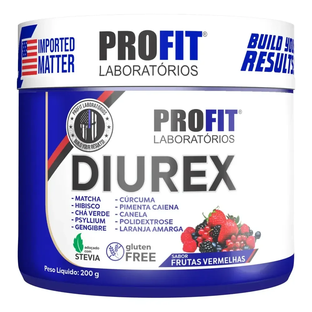 Diurex Chá Diurético Termogênico Detox 200g - Profit Sabor Frutas Vermelhas Fruta Vermelhas