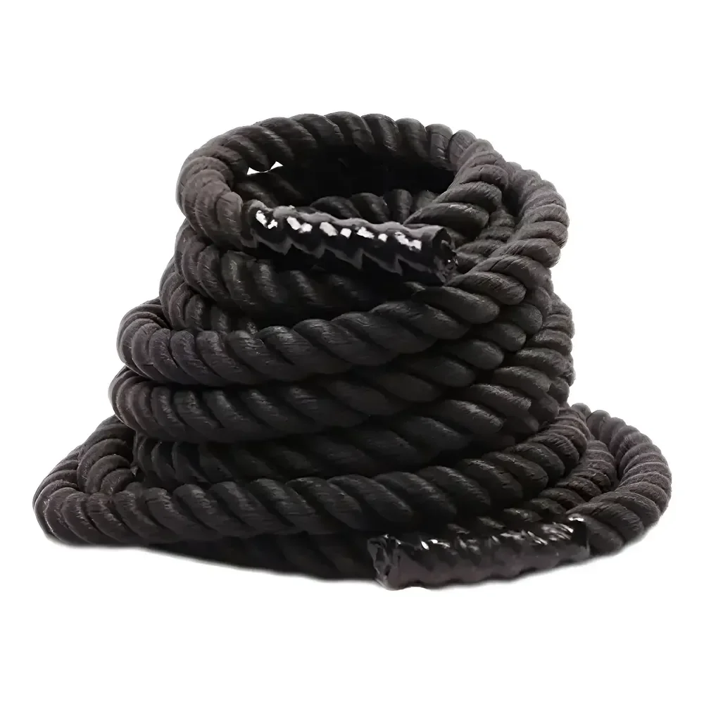 Corda Naval Preta 40 Mm 10 Mts Com Protetor Treino Funcional Ropeshop