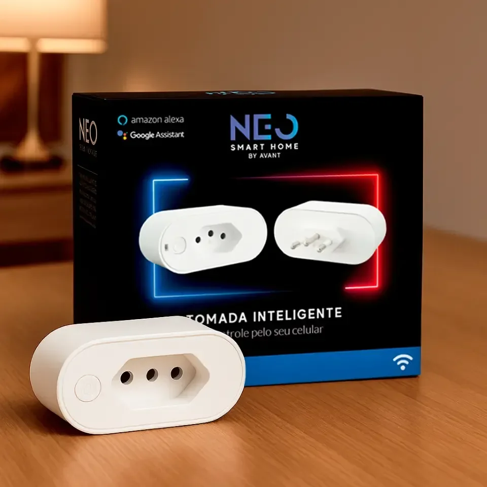 Tomada Inteligente Smart Wi-fi 2.4 Ghz 10a 110v/220v Bivolt Branco Cod: 291990608 Neo Avant