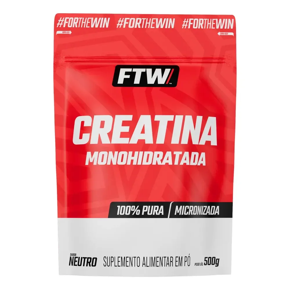 Creatina Monohidratada Pura 500g Refil Suplemento Em Pó 100% - Ftw Sem Sabor
