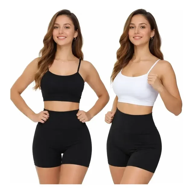 Kit-2 Top Alcinha Fina Academia Fitness C/ Bojo Suplex