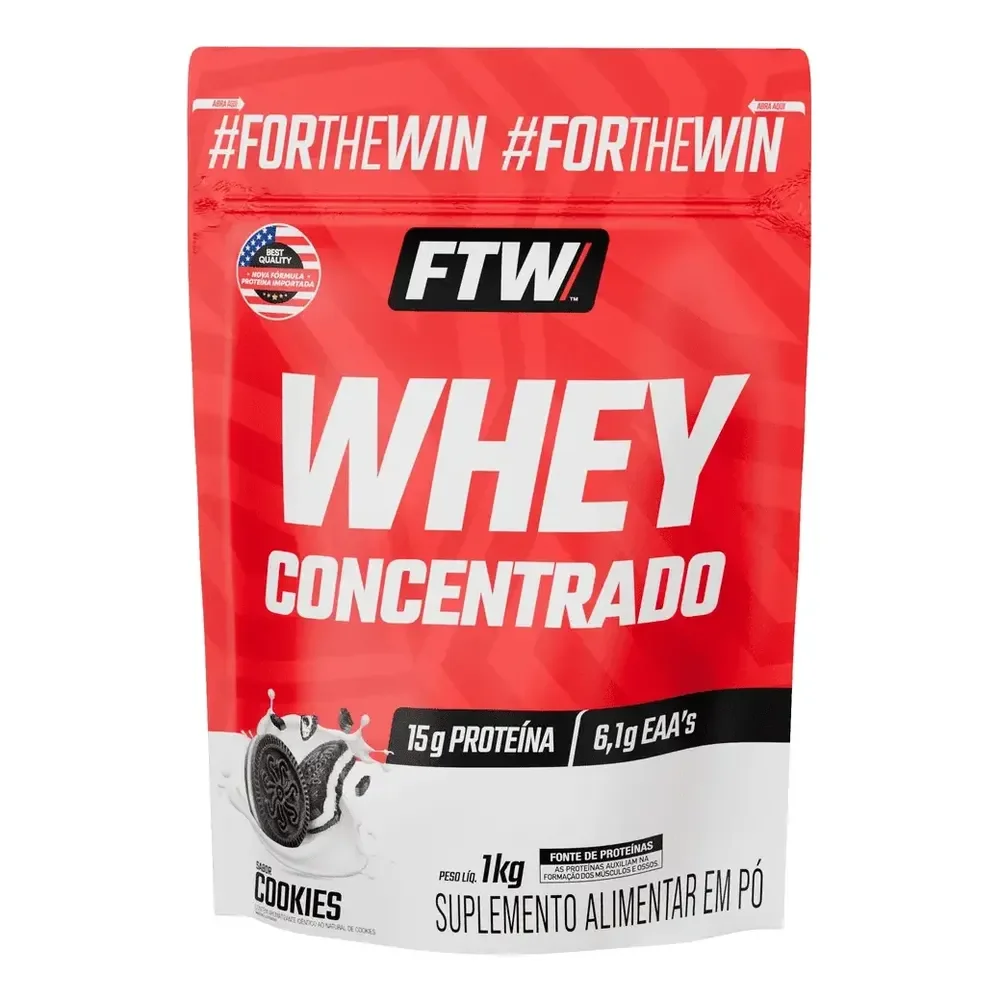 Whey Protein Concentrado 1kg Sabor Cookies - Ftw Biscoitos